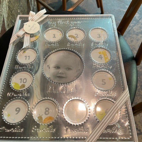 Babys first year picture frame NEW Silver Unisex - Picture 2 of 6